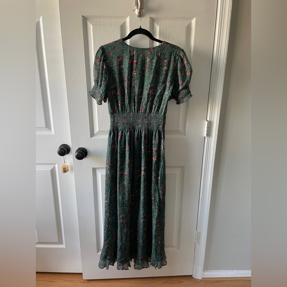 Hill house Georgia dress in bottle green fleur chintz small - Picture 7 of 7